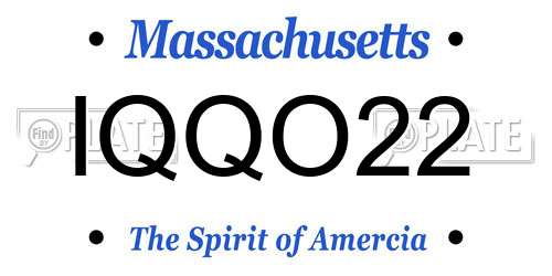 IQQO22 Massachusetts License Plate