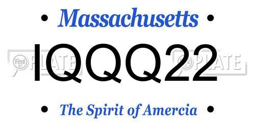 IQQQ22 Massachusetts License Plate
