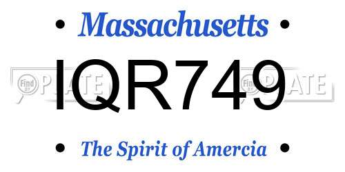 IQR749 Massachusetts License Plate