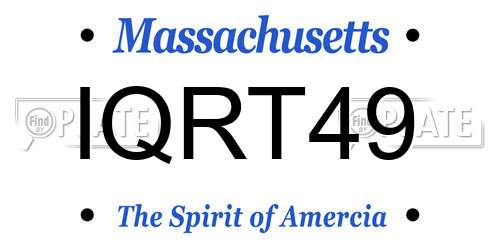 IQRT49 Massachusetts License Plate