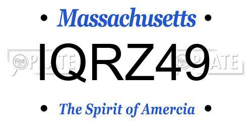 IQRZ49 Massachusetts License Plate