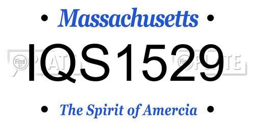 IQS1529 Massachusetts License Plate
