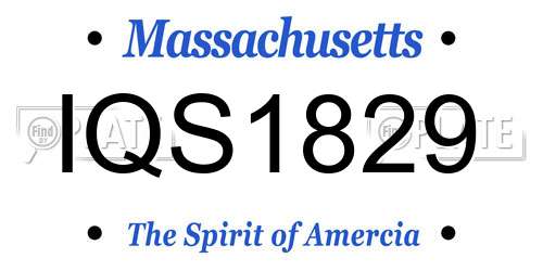 IQS1829 Massachusetts License Plate
