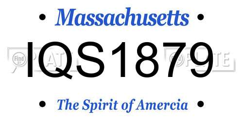 IQS1879 Massachusetts License Plate