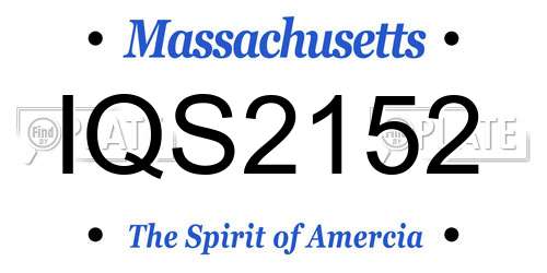 IQS2152 Massachusetts License Plate