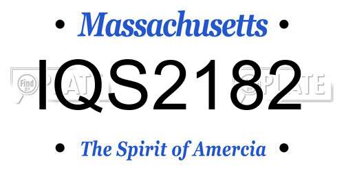 IQS2182 Massachusetts License Plate
