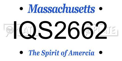 IQS2662 Massachusetts License Plate