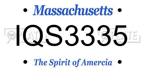 IQS3335 Massachusetts License Plate