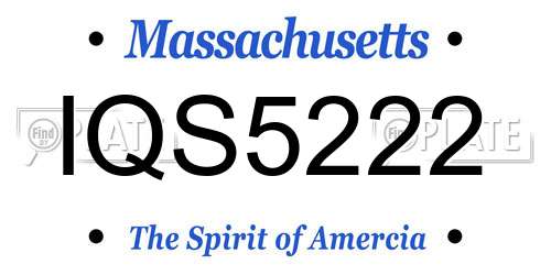 IQS5222 Massachusetts License Plate