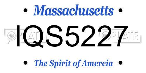 IQS5227 Massachusetts License Plate