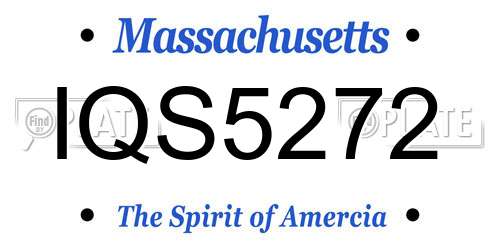 IQS5272 Massachusetts License Plate