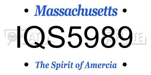 IQS5989 Massachusetts License Plate