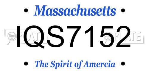 IQS7152 Massachusetts License Plate