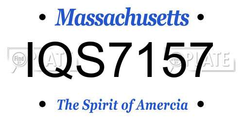 IQS7157 Massachusetts License Plate