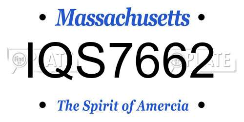 IQS7662 Massachusetts License Plate