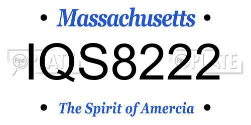IQS8222 Massachusetts License Plate