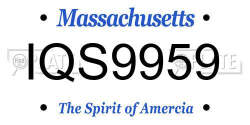 IQS9959 Massachusetts License Plate