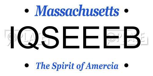 IQSEEEB Massachusetts License Plate