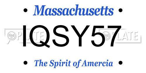 IQSY57 Massachusetts License Plate
