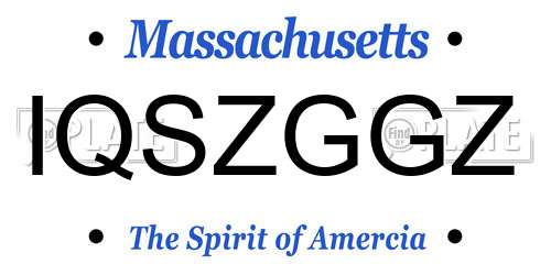 IQSZGGZ Massachusetts License Plate