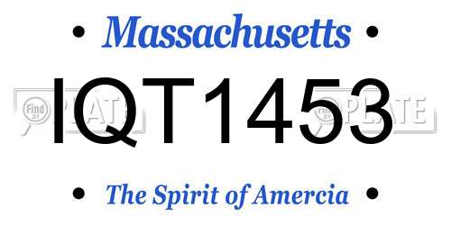 IQT1453 Massachusetts License Plate