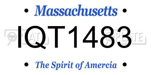 IQT1483 Massachusetts License Plate