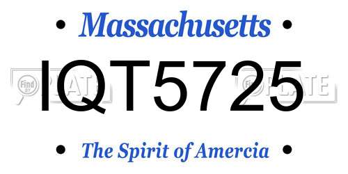 IQT5725 Massachusetts License Plate
