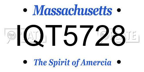 IQT5728 Massachusetts License Plate