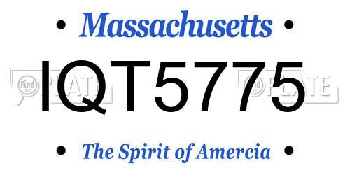 IQT5775 Massachusetts License Plate