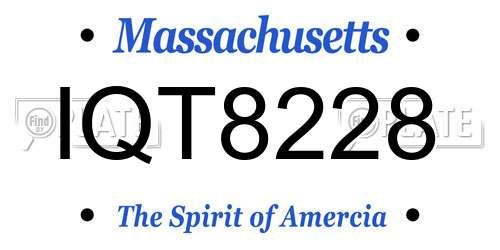 IQT8228 Massachusetts License Plate