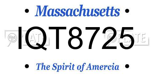 IQT8725 Massachusetts License Plate