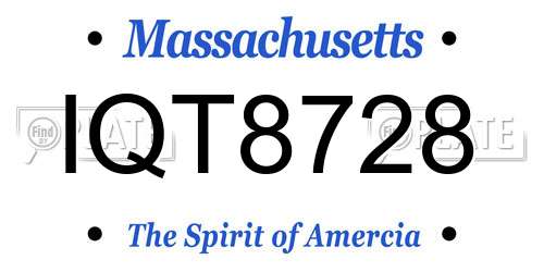 IQT8728 Massachusetts License Plate