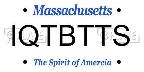 IQTBTTS Massachusetts License Plate