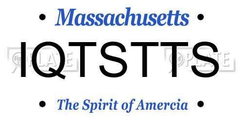IQTSTTS Massachusetts License Plate