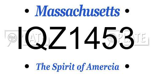 IQZ1453 Massachusetts License Plate
