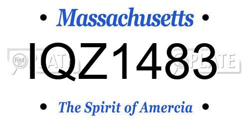 IQZ1483 Massachusetts License Plate