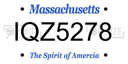 IQZ5278 Massachusetts License Plate