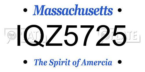 IQZ5725 Massachusetts License Plate