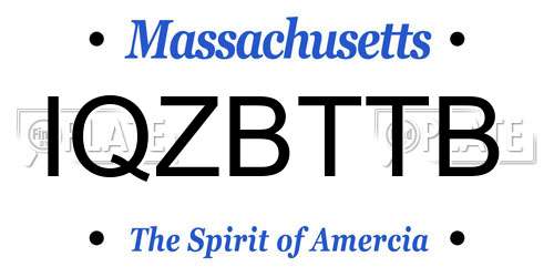 IQZBTTB Massachusetts License Plate