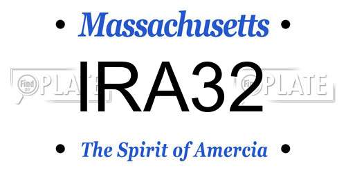 IRA32 Massachusetts License Plate