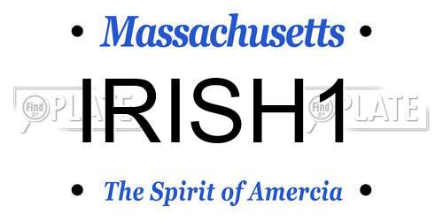 IRISH1 Massachusetts License Plate