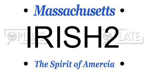 IRISH2 Massachusetts License Plate