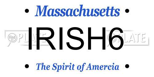 IRISH6 Massachusetts License Plate