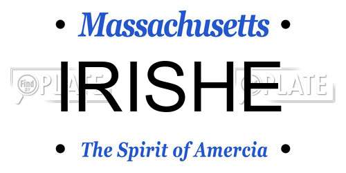 IRISHE Massachusetts License Plate