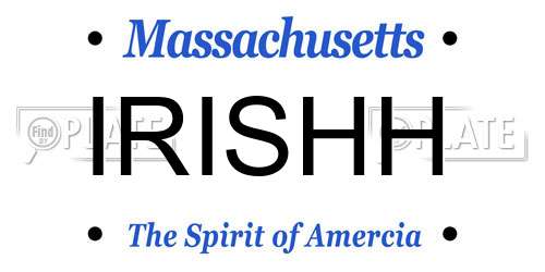 IRISHH Massachusetts License Plate