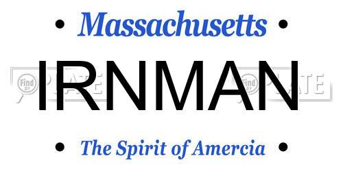 IRNMAN Massachusetts License Plate