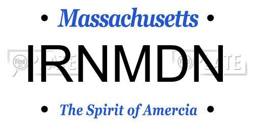 IRNMDN Massachusetts License Plate