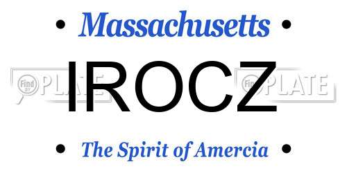 IROCZ Massachusetts License Plate