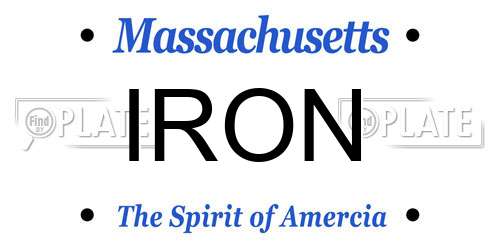 IRON Massachusetts License Plate