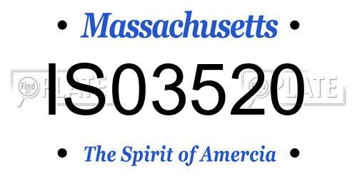 IS03520 Massachusetts License Plate